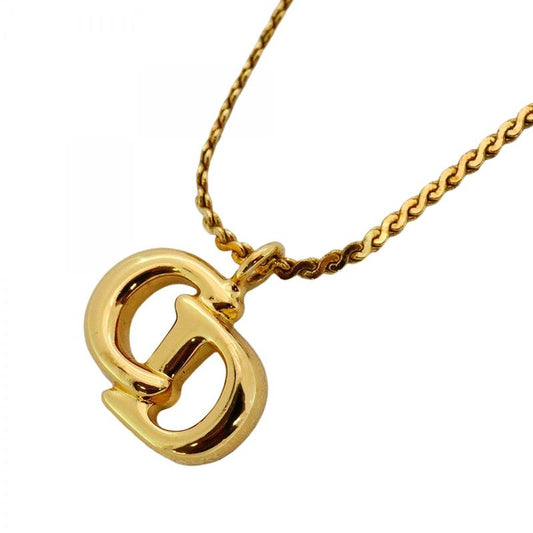 Christian Dior Necklace CD Logo GP Plated Gold Ladies