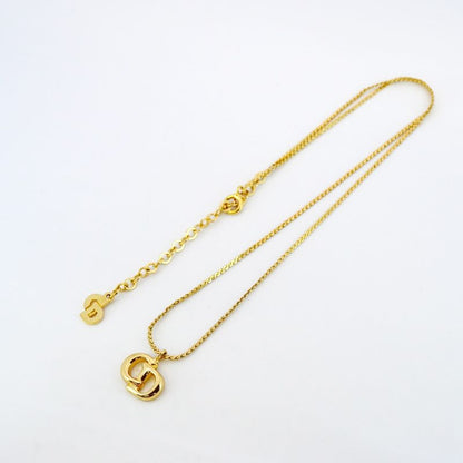 Christian Dior Necklace CD Logo GP Plated Gold Ladies