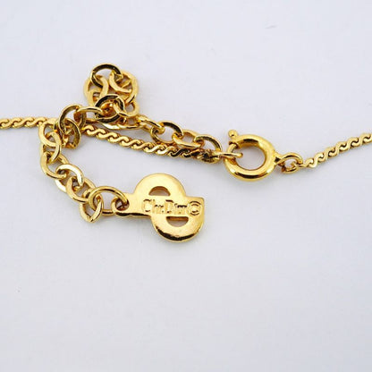 Christian Dior Necklace CD Logo GP Plated Gold Ladies