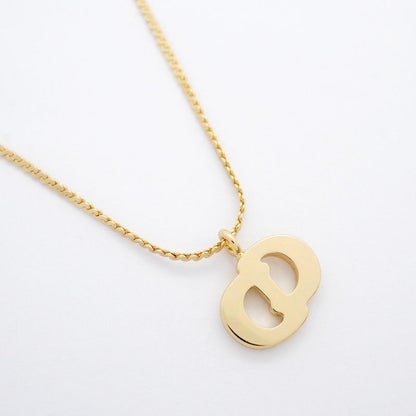 Christian Dior Necklace CD Logo GP Plated Rhinestone Gold Ladies