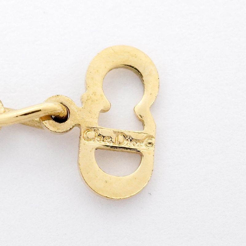 Christian Dior Necklace CD Logo GP Plated Gold Ladies