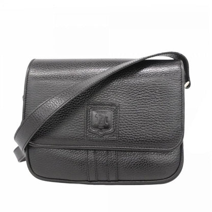 Celine Shoulder Bag Leather Black Silver Hardware Women