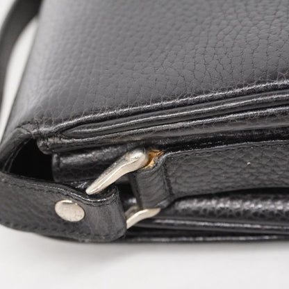 Celine Shoulder Bag Leather Black Silver Hardware Women