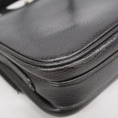 Celine Shoulder Bag Leather Black Silver Hardware Women