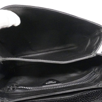 Celine Shoulder Bag Leather Black Silver Hardware Women