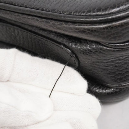 Celine Shoulder Bag Leather Black Silver Hardware Women