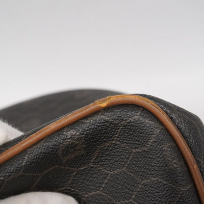 Christian Dior Boston Bag Honeycomb PVC Gray Brown Gold Hardware Men Women