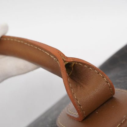 Christian Dior Boston Bag Honeycomb PVC Gray Brown Gold Hardware Men Women