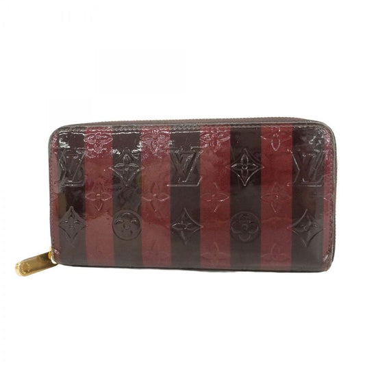 Louis Vuitton Vernis Rayures Zippy Wallet M91717 Amarante Women's Long Wallet