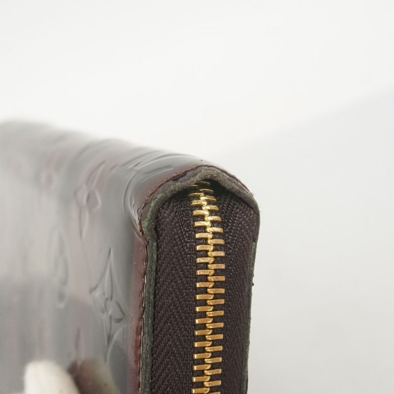 Louis Vuitton Vernis Rayures Zippy Wallet M91717 Amarante Women's Long Wallet