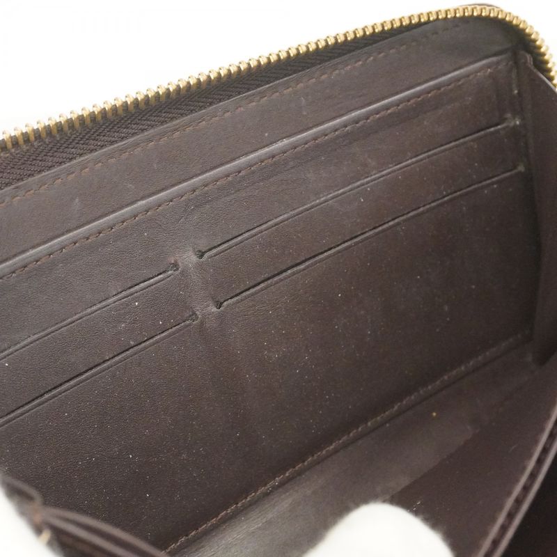 Louis Vuitton Vernis Rayures Zippy Wallet M91717 Amarante Women's Long Wallet