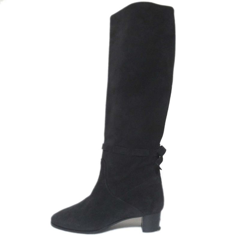 Good Hermes Suede Leather Ribbon Long Boots Size 34.5 Equivalent To 22cm