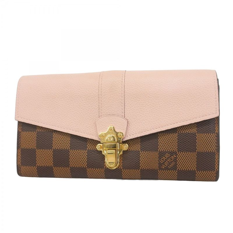 Louis Vuitton Damier Portefeuille Clapton Long Wallet N64447 Ebène/magnolia