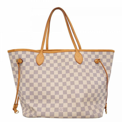 Louis Vuitton Tote Bag Damier Azure Neverfull MM N51107 White Ladies