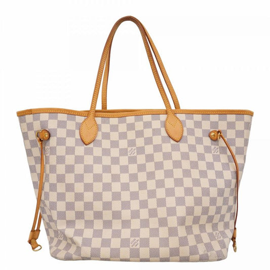 Louis Vuitton Tote Bag Damier Azure Neverfull MM N51107 White Ladies