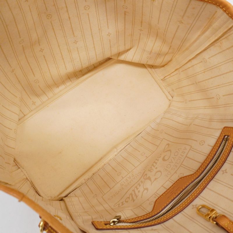 Louis Vuitton Tote Bag Damier Azure Neverfull MM N51107 White Ladies