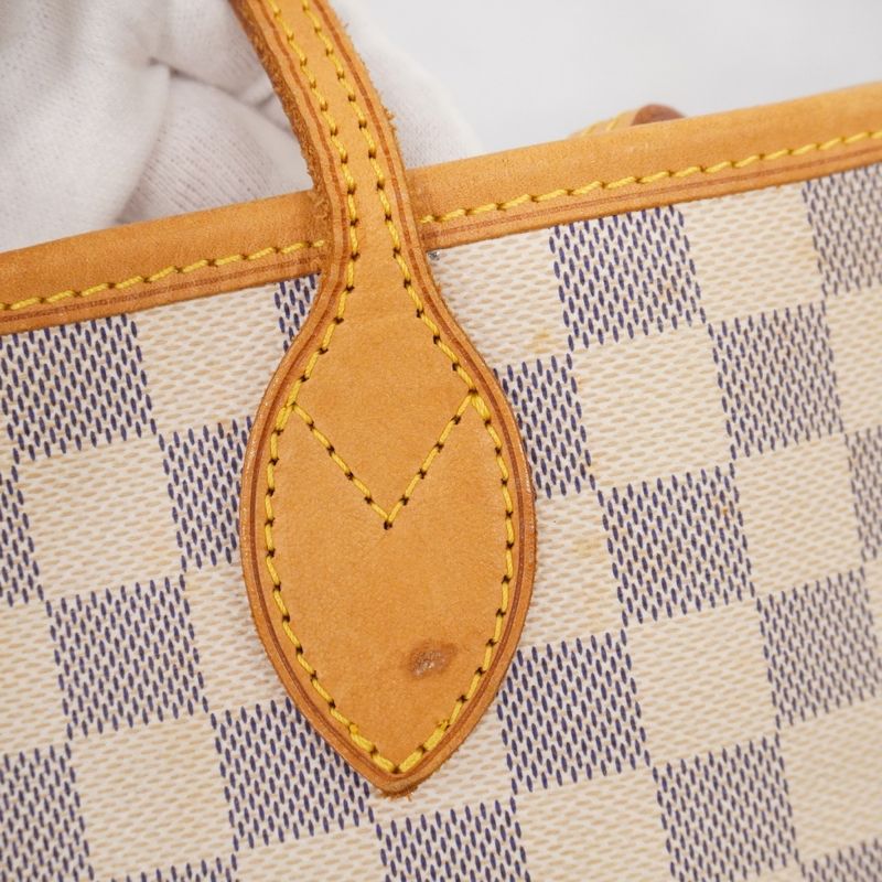 Louis Vuitton Tote Bag Damier Azure Neverfull MM N51107 White Ladies