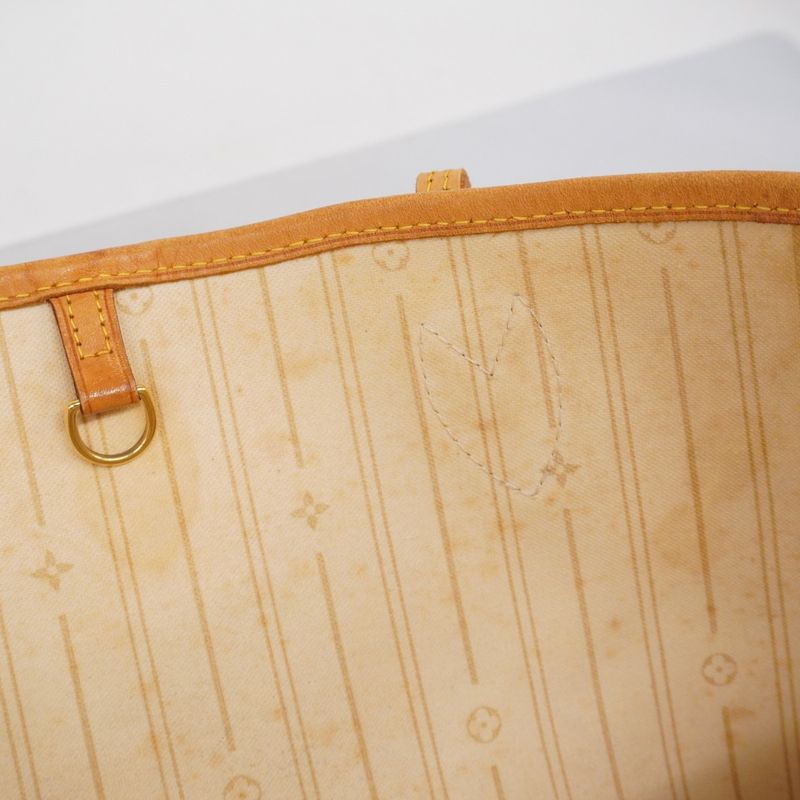 Louis Vuitton Tote Bag Damier Azure Neverfull MM N51107 White Ladies