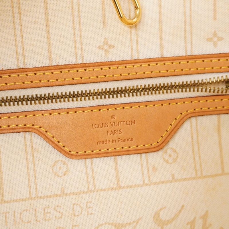 Louis Vuitton Tote Bag Damier Azure Neverfull MM N51107 White Ladies