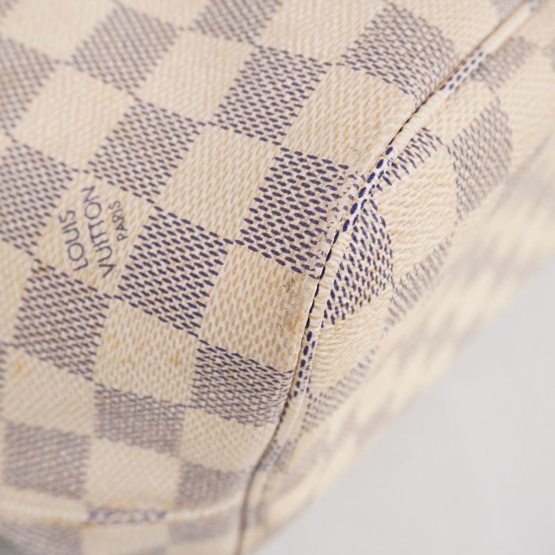 Louis Vuitton Tote Bag Damier Azure Neverfull MM N51107 White Ladies