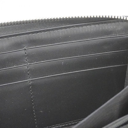 Guccissima 473928 Leather Black Silver Hardware Men Women Unisex Long Wallet