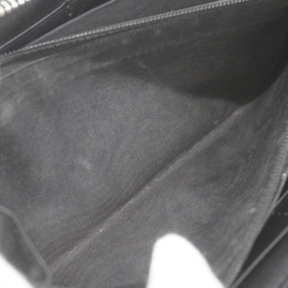 Guccissima 473928 Leather Black Silver Hardware Men Women Unisex Long Wallet