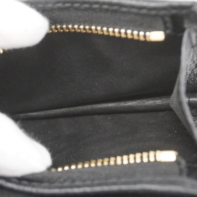 Gucci Wallet GG Marmont 456126 Leather Black Gold Hardware Men Ladies Unisex