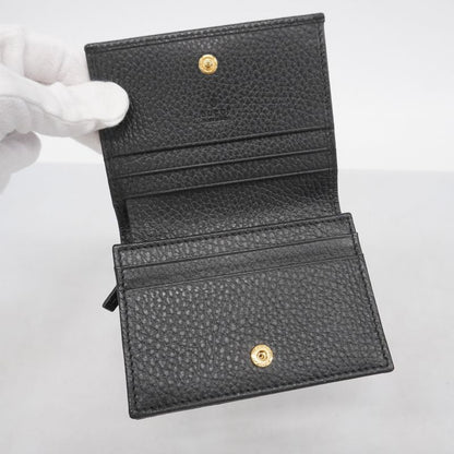 Gucci Wallet GG Marmont 456126 Leather Black Gold Hardware Men Ladies Unisex