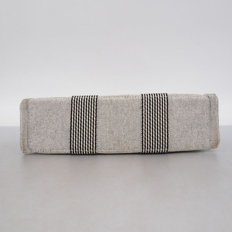 Hermes Tote Bag New Fourre Tout PM Canvas Gray Black Silver Hardware Women