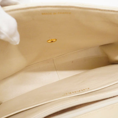 Chanel Shoulder Bag Deca Matelasse Lambskin Ivory Gold Hardware Women