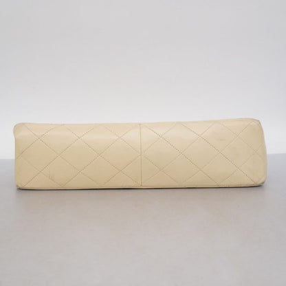 Chanel Shoulder Bag Deca Matelasse Lambskin Ivory Gold Hardware Women