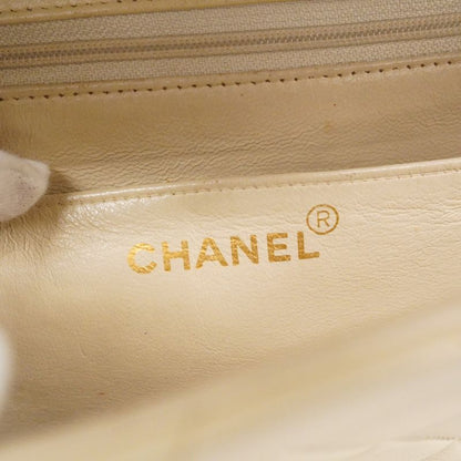 Chanel Shoulder Bag Deca Matelasse Lambskin Ivory Gold Hardware Women