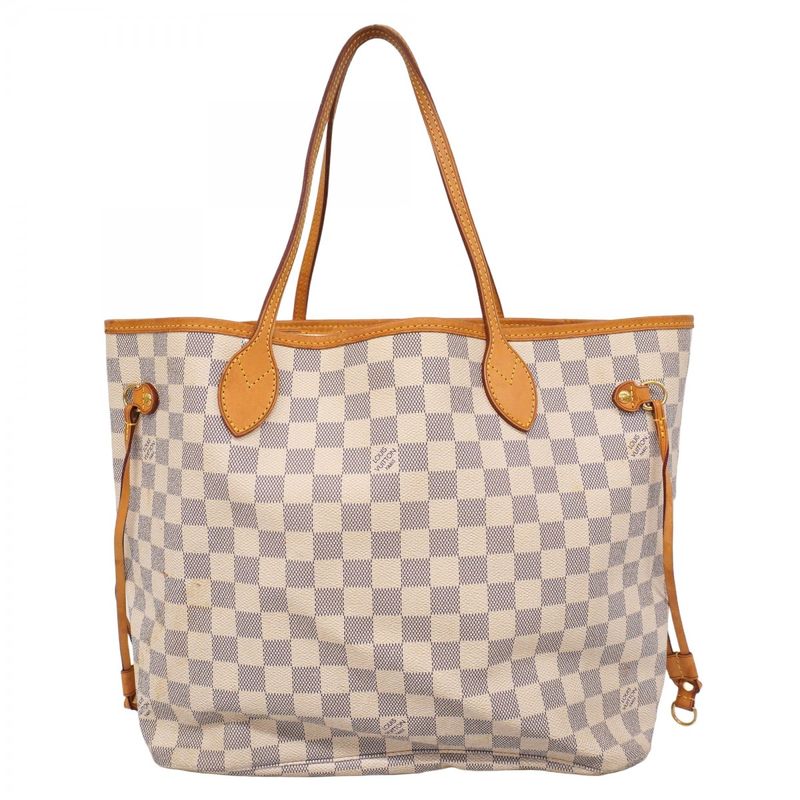 Louis Vuitton Tote Bag Damier Azure Neverfull MM N51107 White Ladies