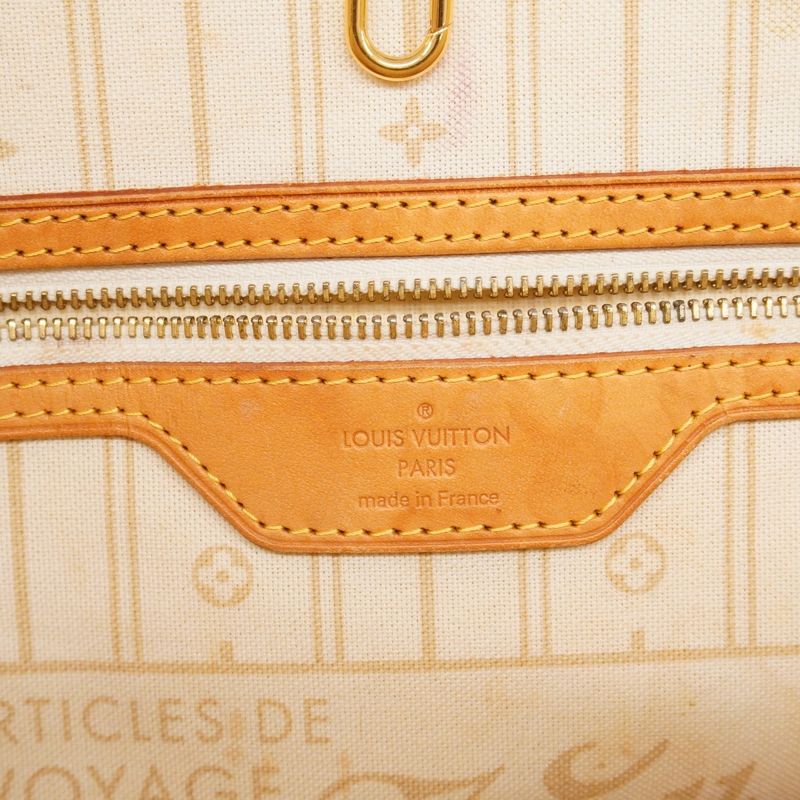 Louis Vuitton Tote Bag Damier Azure Neverfull MM N51107 White Ladies