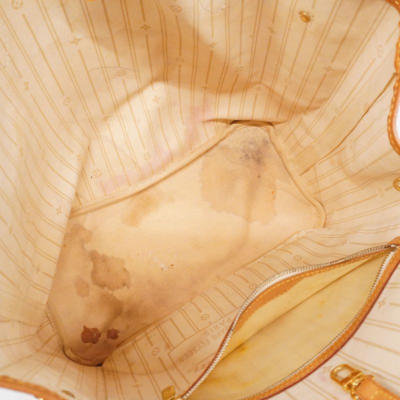 Louis Vuitton Tote Bag Damier Azure Neverfull MM N51107 White Ladies