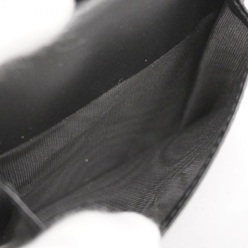 Gucci Wallet Guccissima 473922 Leather Black Silver Hardware Men's