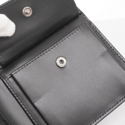 Gucci Wallet Guccissima 473922 Leather Black Silver Hardware Men's