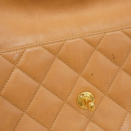 Chanel Shoulder Bag Matelasse Lambskin Beige Gold Hardware Women
