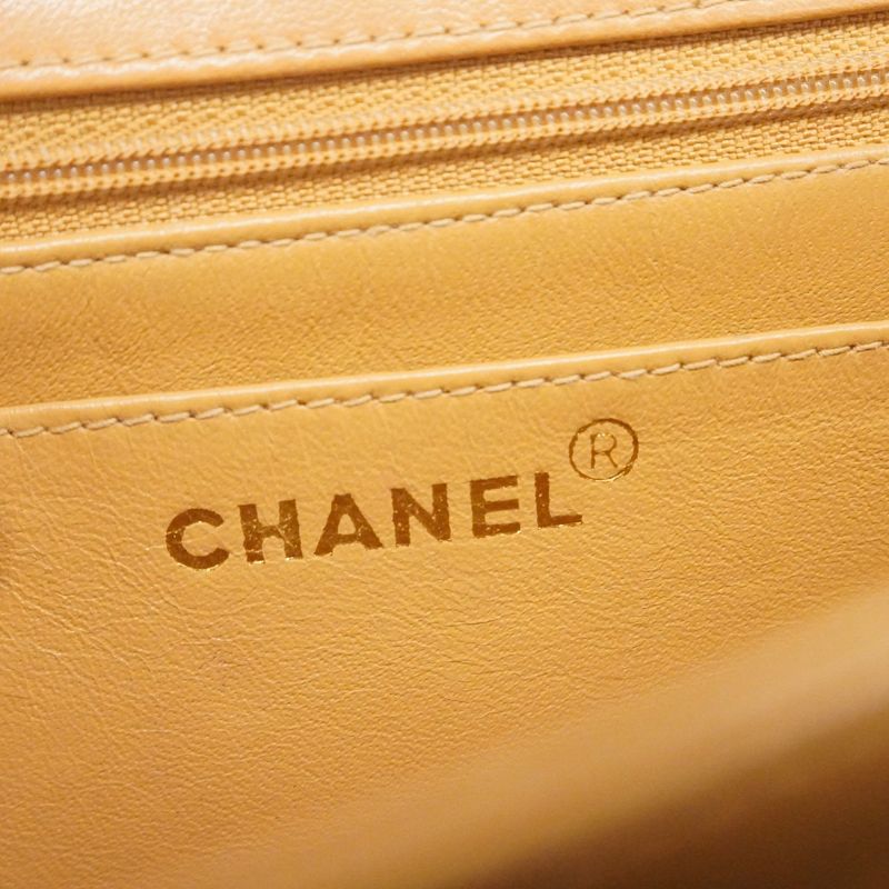 Chanel Shoulder Bag Matelasse Lambskin Beige Gold Hardware Women