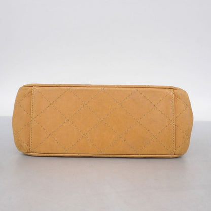 Chanel Shoulder Bag Matelasse Lambskin Beige Gold Hardware Women