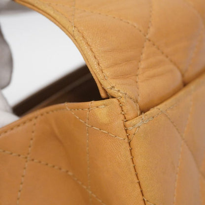 Chanel Shoulder Bag Matelasse Lambskin Beige Gold Hardware Women