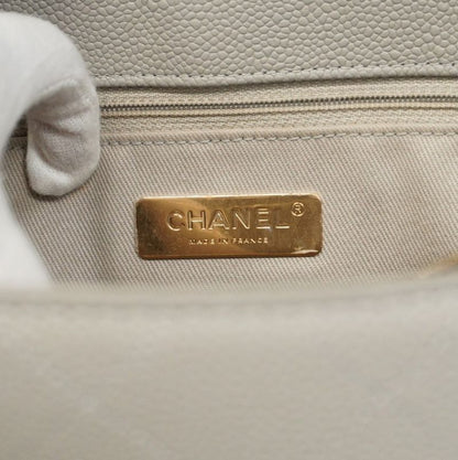 Chanel Handbag Matelasse Caviar Skin Light Gray Gold Hardware 2way Bag Ladies