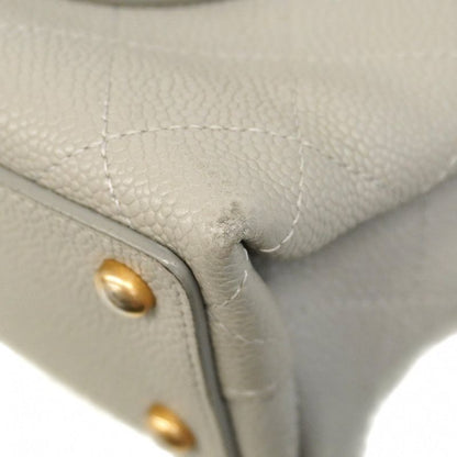 Chanel Handbag Matelasse Caviar Skin Light Gray Gold Hardware 2way Bag Ladies