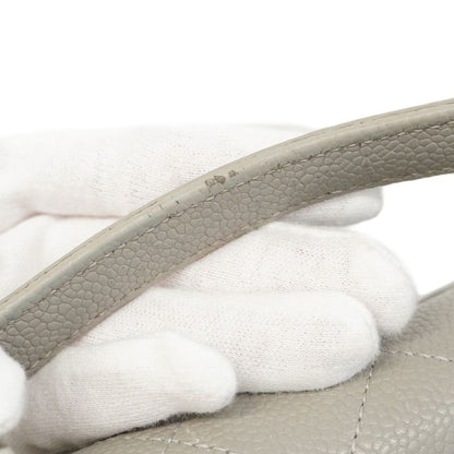 Chanel Handbag Matelasse Caviar Skin Light Gray Gold Hardware 2way Bag Ladies