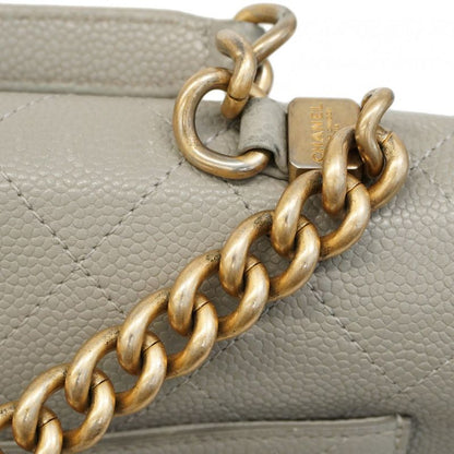 Chanel Handbag Matelasse Caviar Skin Light Gray Gold Hardware 2way Bag Ladies