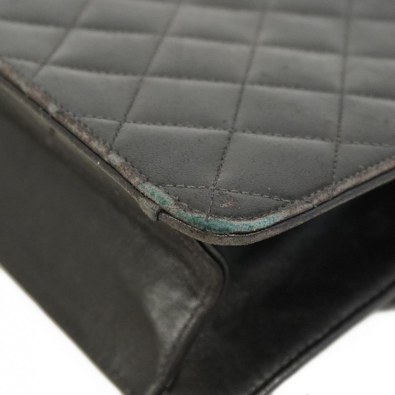 Chanel Shoulder Bag Matelasse Lambskin Black Gold Hardware Women