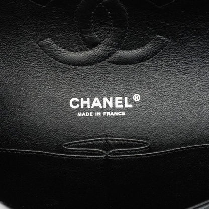 Chanel Shoulder Bag Matelasse Caviar Skin Black Silver Hardware Women