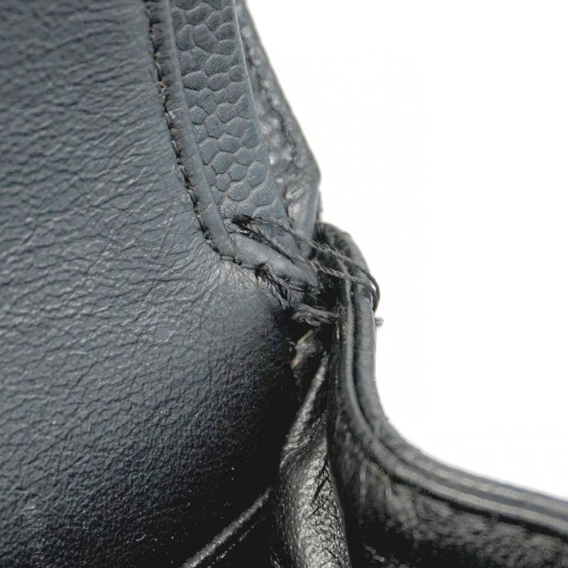 Chanel Shoulder Bag Matelasse Caviar Skin Black Silver Hardware Women