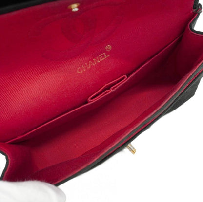 Chanel Shoulder Bag Matelasse Cotton Black Gold Hardware Women