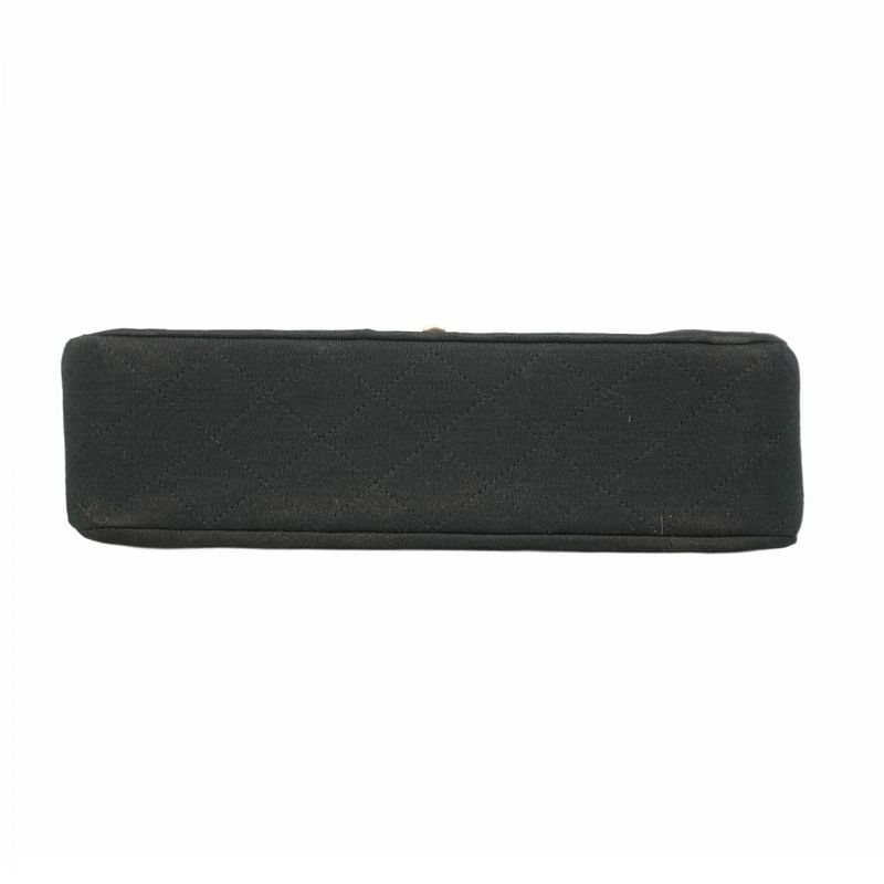 Chanel Shoulder Bag Matelasse Cotton Black Gold Hardware Women